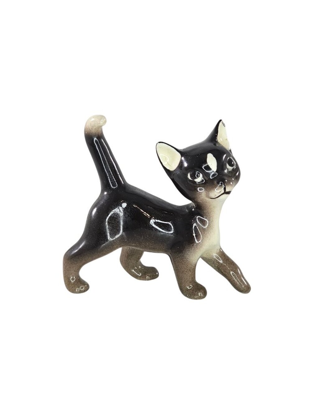 Hagen Renaker Papa Cat Black Miniature Figurine White Star Odd Variation *CHIP*